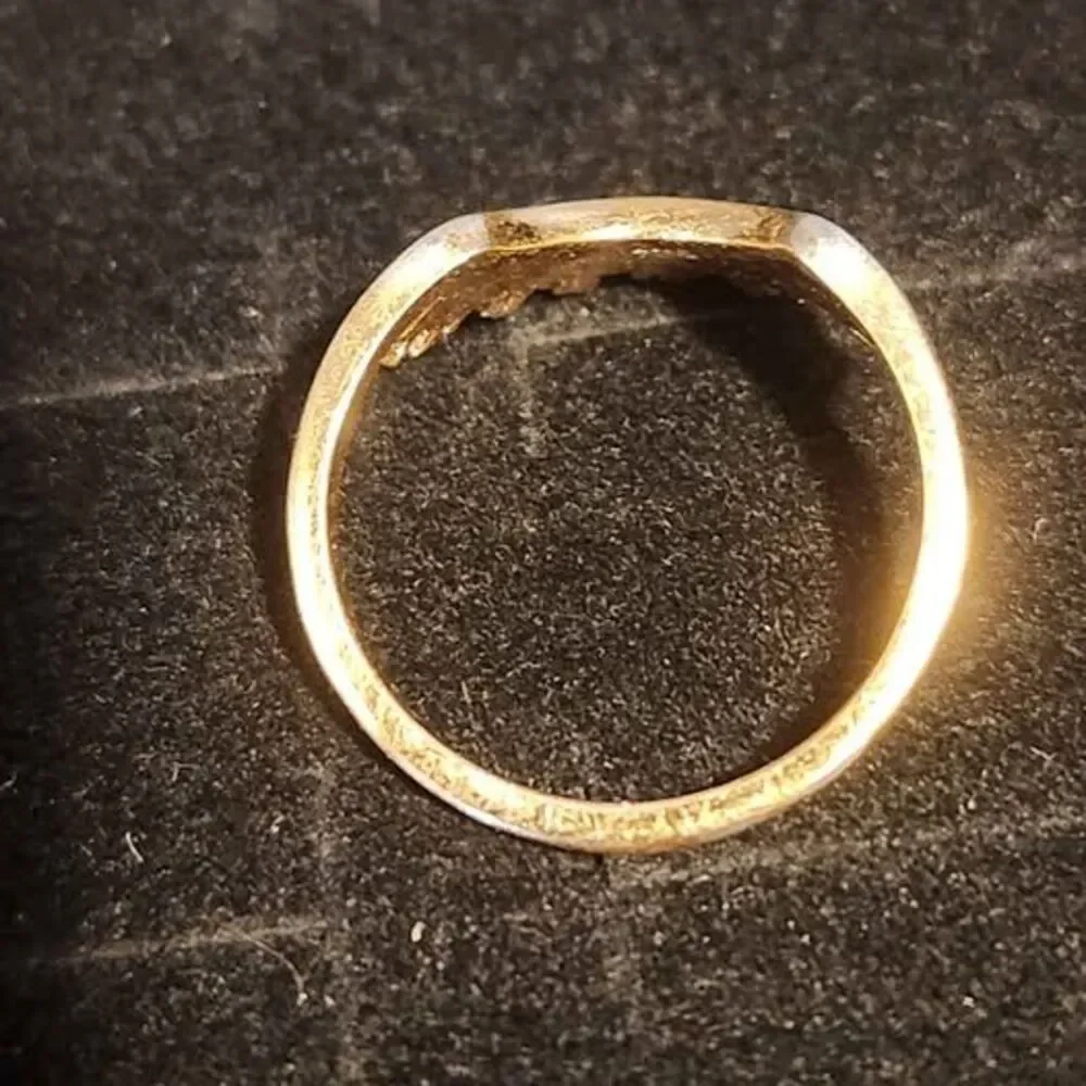 Sterling Silver Gold Vermeil Sunburst Ring, Size 9-9.5